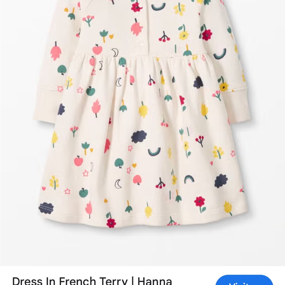 Hanna Andersson French Terry Dress 2T with Colorful Print